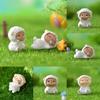 Adorable Resin Sheep Figurine Cute Garden Diy Decoration Cartoon Style