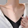 Square Diamond Zircon Necklace Women's Ins Cold Wind Pendant Light Luxury Temperament Diamond-encrusted Stainless Steel Collarbone Chain Accessories