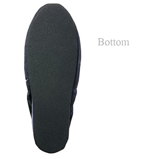 Kirsch Blute Portable Slippers with Room Grosgrain and Mini 3.5cm Heels, Shoes, Navy, Ribbon, KS35C-NS20 (L)