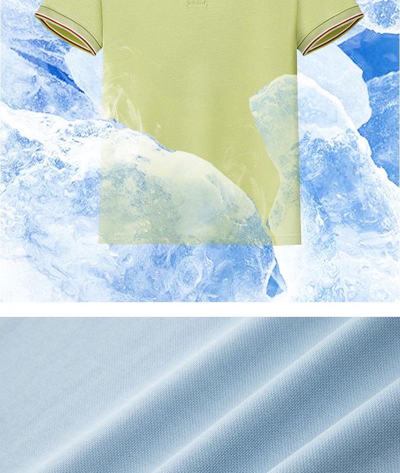U105 Kids' High Flexibility Antibacterial Snap Button Stripe Collar Short Sleeve Polo Shirt, European/Asian Size 10A.