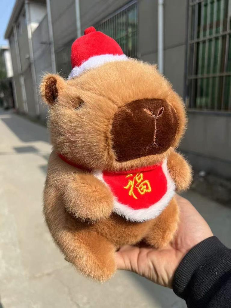 Year Cute New Capybara Plush Toy Festive Cartoon Doll Girls Kids Gift Holiday