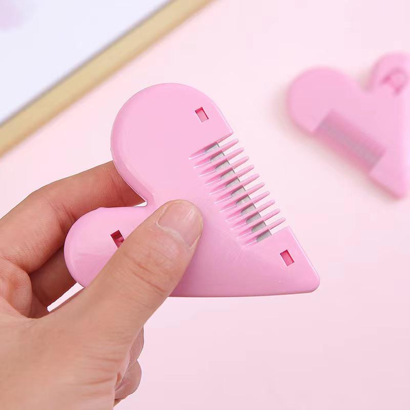 Double-Sided Peach Heart Hair Comb & Children's Safe Trimmer
