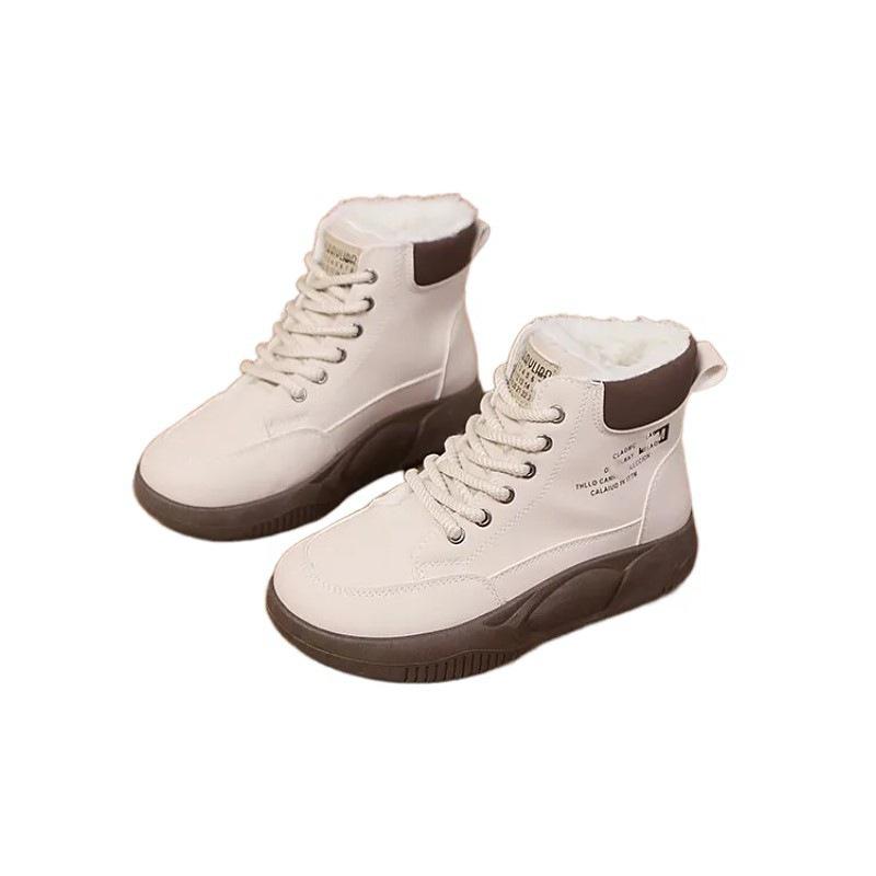 Popular Platform High-top Shoes Women's Models 2025 Autumn and Winter New Versatile Retro Women's Shoes Velvet Sports and Leisure Shoes