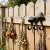 Wall Mounted Metal Mushroom Wall Hook Rack Key Hat and Bag Holder with Dark Finish for Entryway Bedroom Storage
