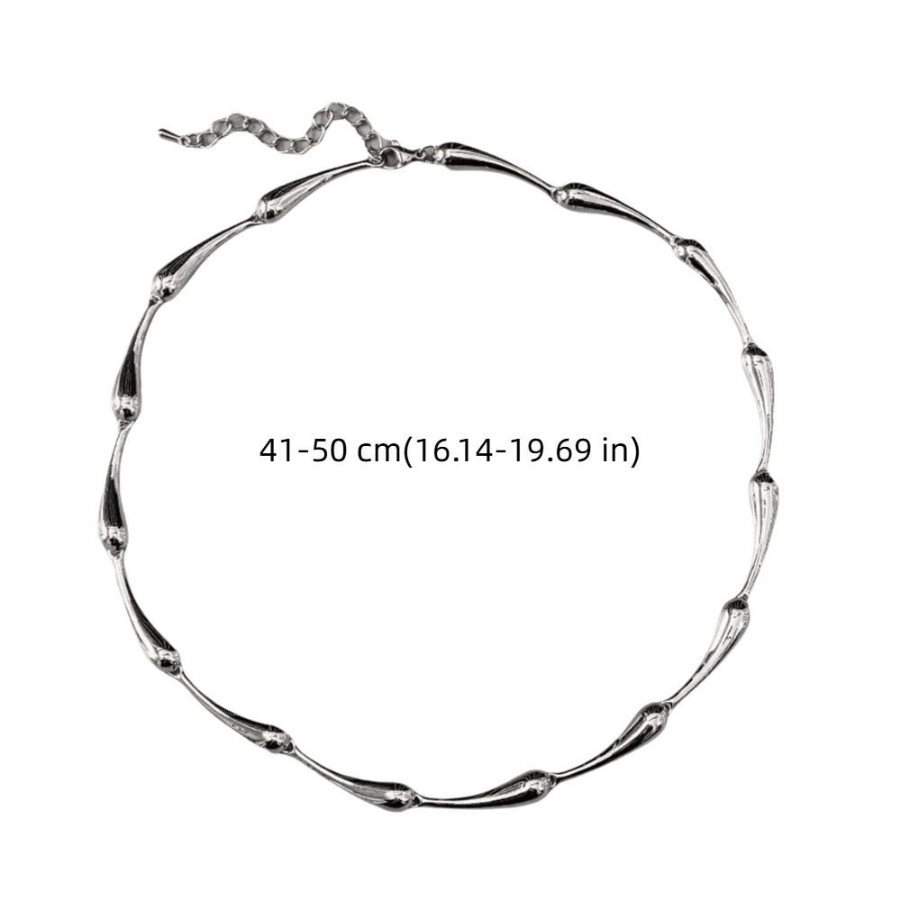 Zinc Zinc Alloy Bamboo Joint Chain Silver Color Snake Bone Chain New Trendy Punk Necklace  Music Festival