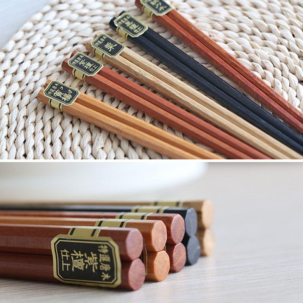 Trendy New Arrival Gift Multicolored Ancient Chopstick Set Natural Wooden Reusable 5 Pairs Handmade