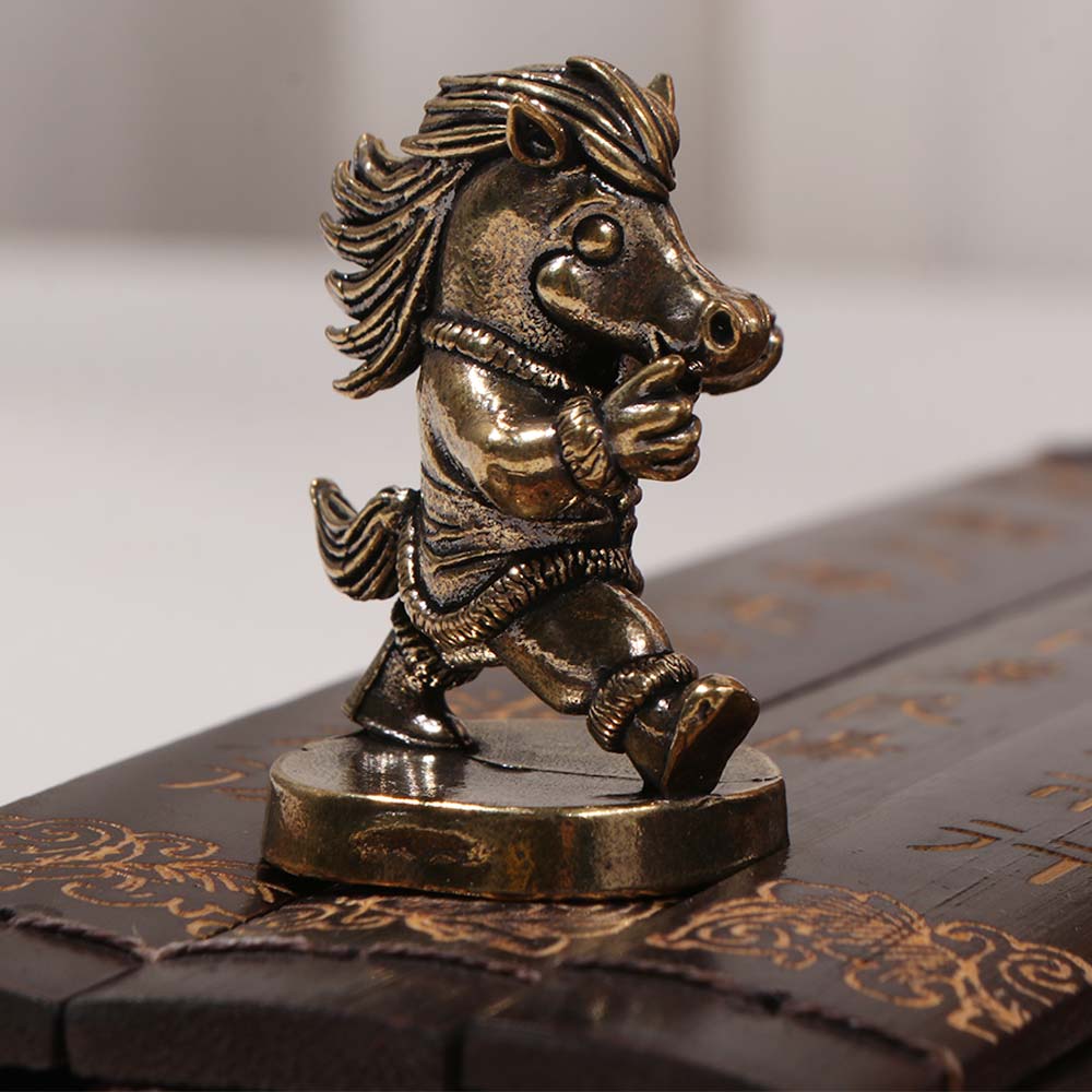 Cartoon Horse Statue Chinese Zodiac Pony Ornament Funny Fortune Zodiac Horse  Living Room