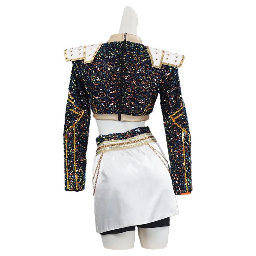 Women Shinny Kpop Demon Hunters Zoey Cosplay Costume Set Zoey Wig Kids Girls Cos Outfits Huntrix Halloween Party Props