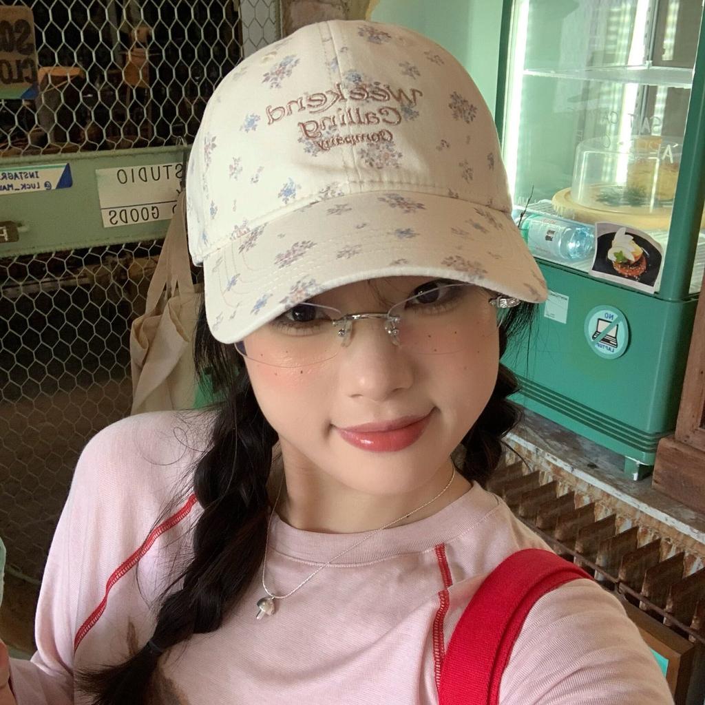 Small Floral Baseball Cap Fresh Age Reduction~ Female Sweet Wind Cap Showing Face Small Spring Summer Sun Hat