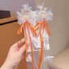 Ancient Style Hanfu Princess Butterfly Hair Clips with Long Ribbons - Children's Chinese Fairy Hair Accessories (Pair)