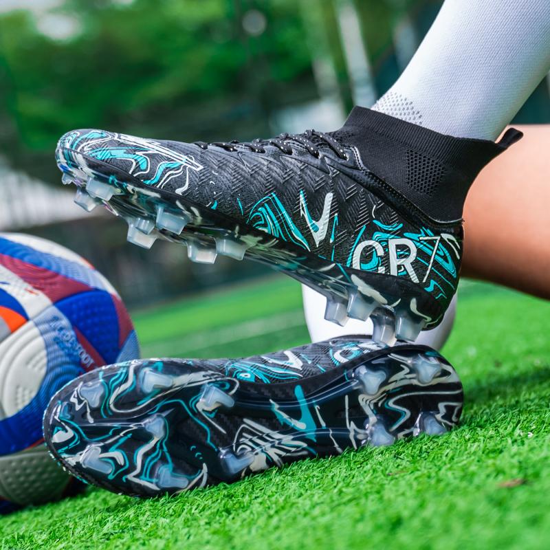Scarpe da Calcio Sportive da Uomo Fg/Ag Chiodi Lunghi per Adulti Prato Artificiale Scarpe Durevoli Specifiche per l'Allenamento Scarpe Alte Scarpe Antiscivolo