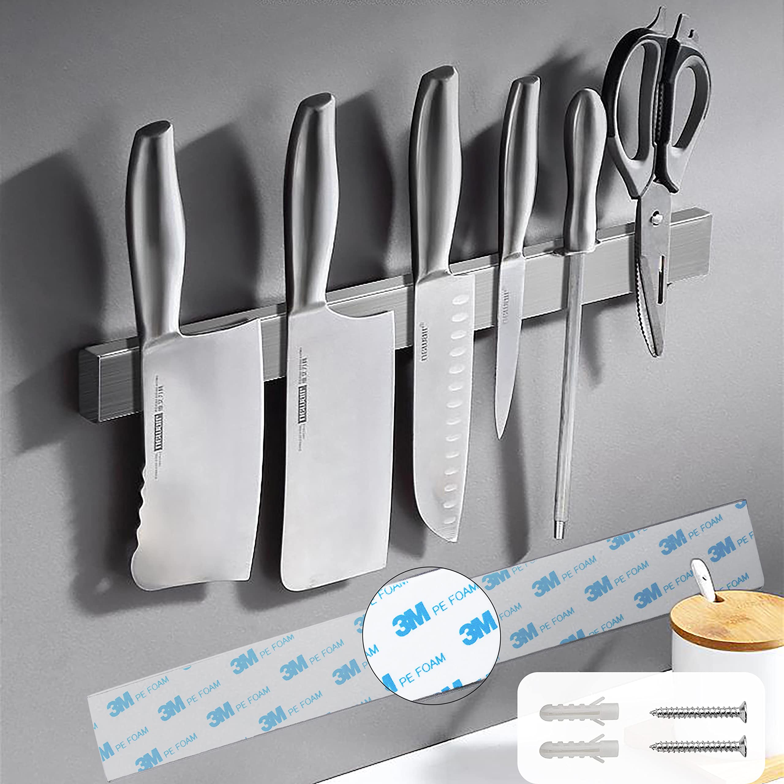 

Магнитный Нож Кухонный Инструмент Нож Два Крепления Сильный Клей Легкий Настенный 304 Нержавеющий HOGAWAY Подставка, Подставка, Стойка, Методы, Лента, Установка,