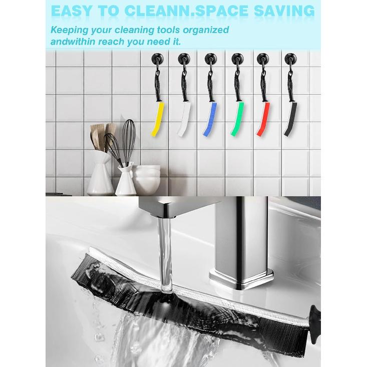 Crevice Cleaning Brush, 6Pcs Hard Bristle Multifunctional Gap Cleaning Brush Tool, Bathroom Gap Brush for Deep Cleaning Kitchen,Grout, Sink, Corners,