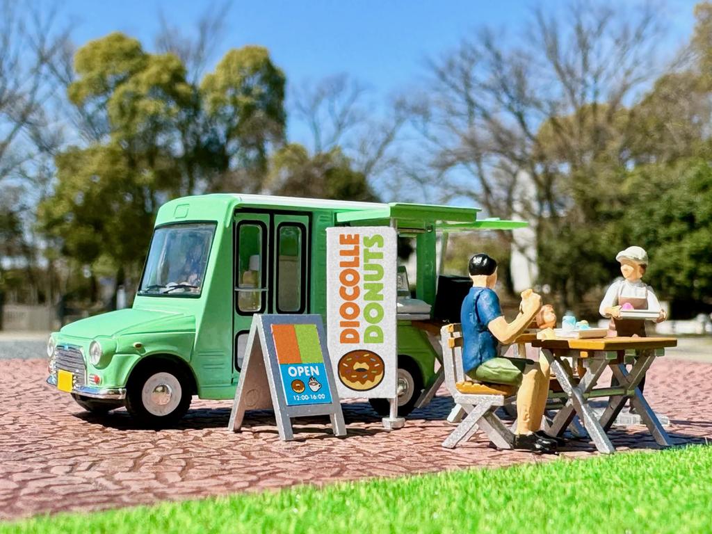 Geocolle Car Snap 24a Donut Shop ABS PVC Set Scale Mini Car Set 64# Resin, Doll/accessories + 1/64 Die-cast