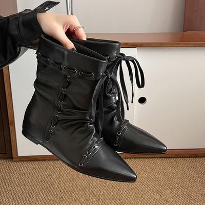 Dame Flats Ankelsko Ny 2025 Vintertrend Sko Kasual Fest Spiss Tå Merkevare Chelsea Designer Dame Zapatos Mujer