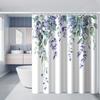 1pc of Light Purple Wisteria Floral Printed Shower Curtain Fresh And Natural Style Cross-Border Selection