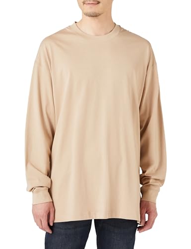 Amazon Essentials Men s 100% Organic Cotton Oversized Long Sleeve T-Shirt, Tan, Size Small