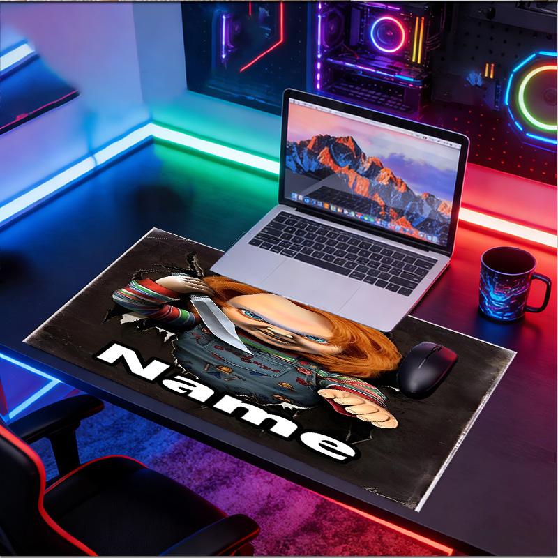 Tappetino per Mouse Personalizzato con Nome e Motivo Film Horror, Tappetino da Scrivania per Laptop PC, Tappetino Decorativo da Scrivania per Tastiera di Casa, Regalo
