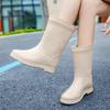 Rain Shoes Women's Adult Non-slip Fashion Outer Wear New Summer Medium Tube Rubber Shoes Wear-resistant Water Shoes Waterproof Rain Boots