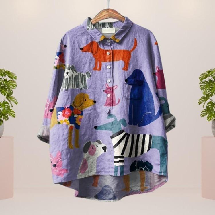 Japanese Kimono Blouse Harajuku Cute Strawberry Cats Print Women's Long Sleeve Shirt Summer Casual V Neck Cozy Loose Top