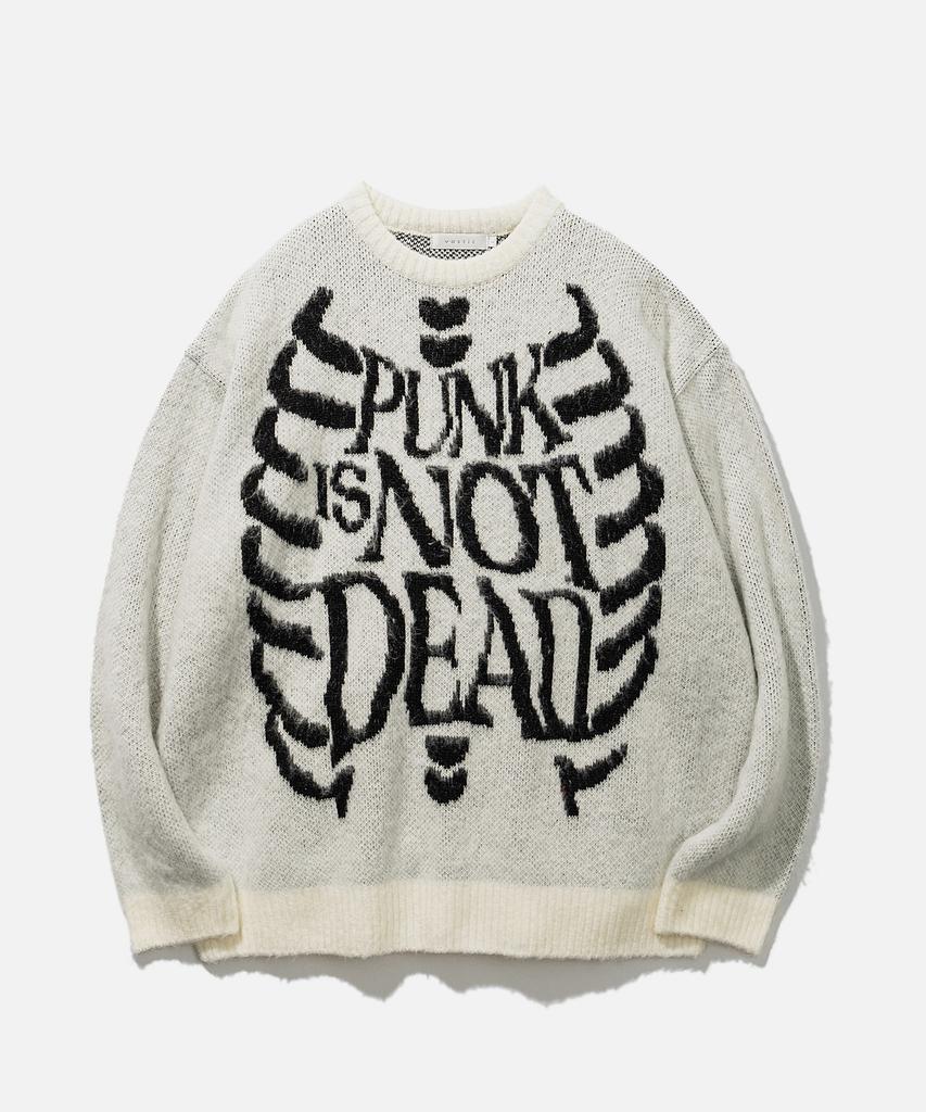 VASTIC Bone Graphic Brush Knit_White