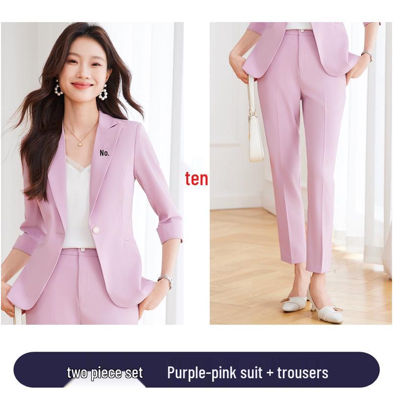 Women's Seven-Sleeve Professional Suit Set - Spring Fashion Formal Dress for Work and Interviews