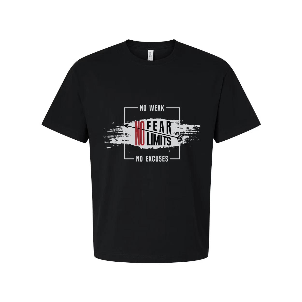 No Fear No Limits Unisex Graphic T Shirt For Gym Workout Running Training And Fi S