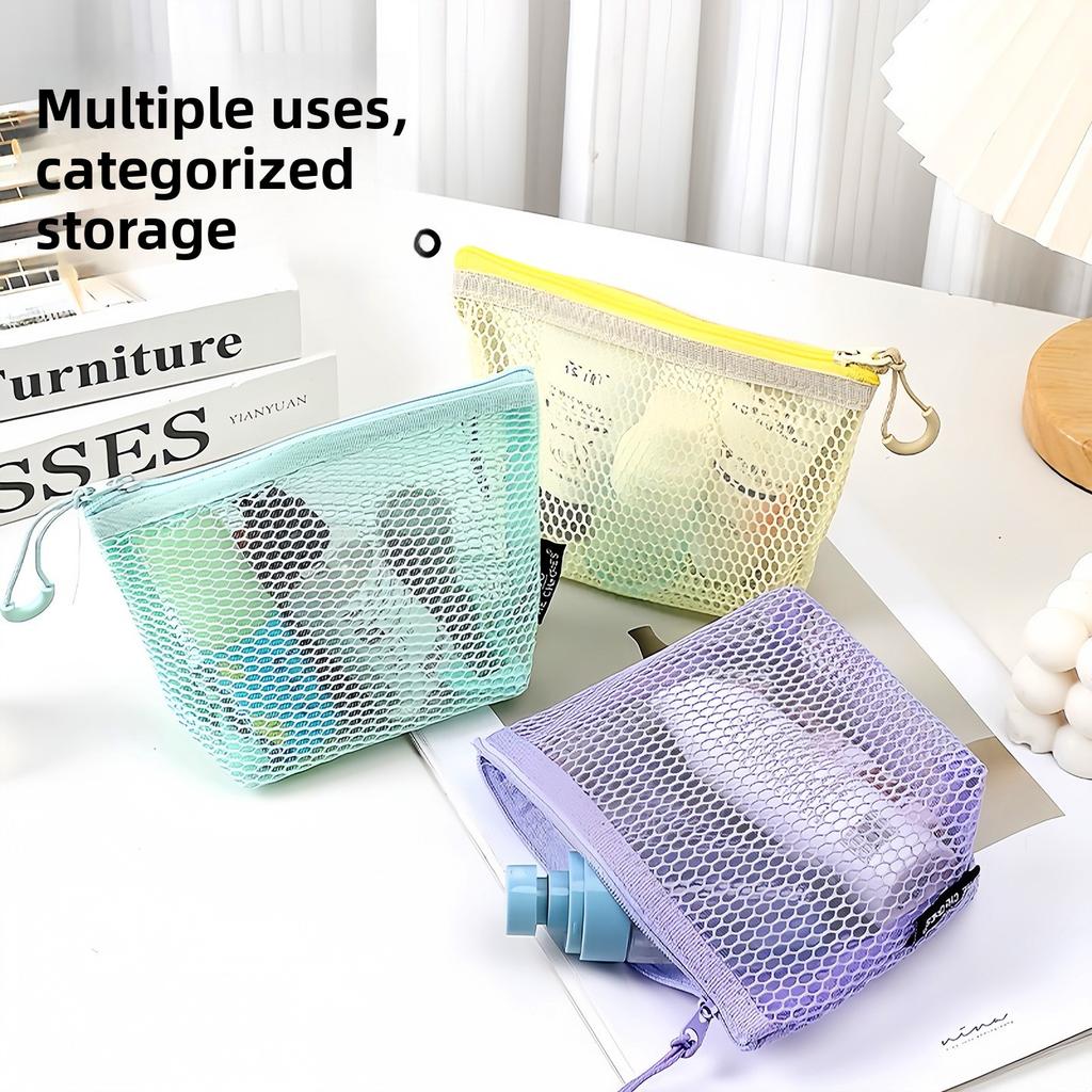 Dreidimensionale Dreieckige Damen-Kosmetik-Netz-Organizer-Tasche mit großem Fassungsvermögen zum Mitnehmen