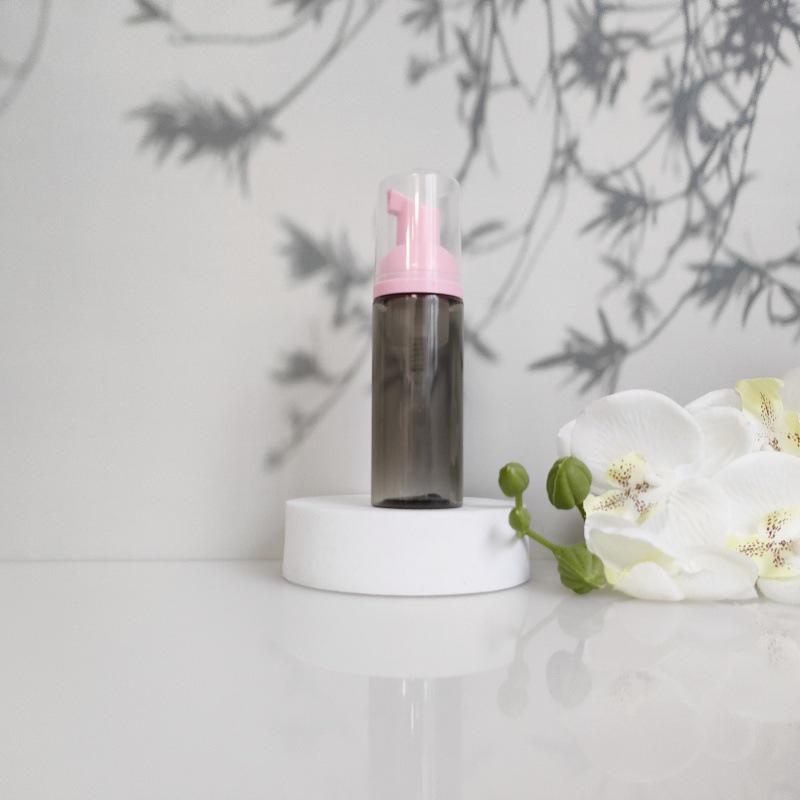 Available 60ml Transparent Black Foam Mousse Bottle for Face Wash and Travel-friendly Cosmetic Packaging.