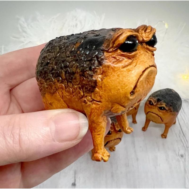 

1pc Cute Black African Rain Frog Toad Statue Gift Living Room Decoration Desk Decoration Home Accessories