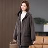 Women's 2024 Winter Fleece-Lined Thick Cotton Coat - Plus Size, Casual, Loose-Fit, Middle-Aged Style.