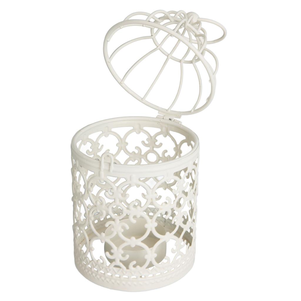 Tealight Lantern Hollow Pattern Decorative Metal Birdcage Candle Holder for Dining Table Wedding