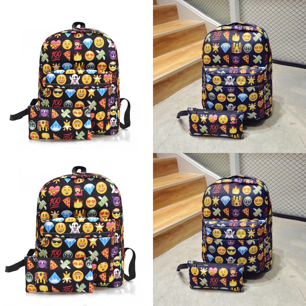 Vibrant Garcon Filles Emoji Smiley Backpack Ideal For School With Educational Value