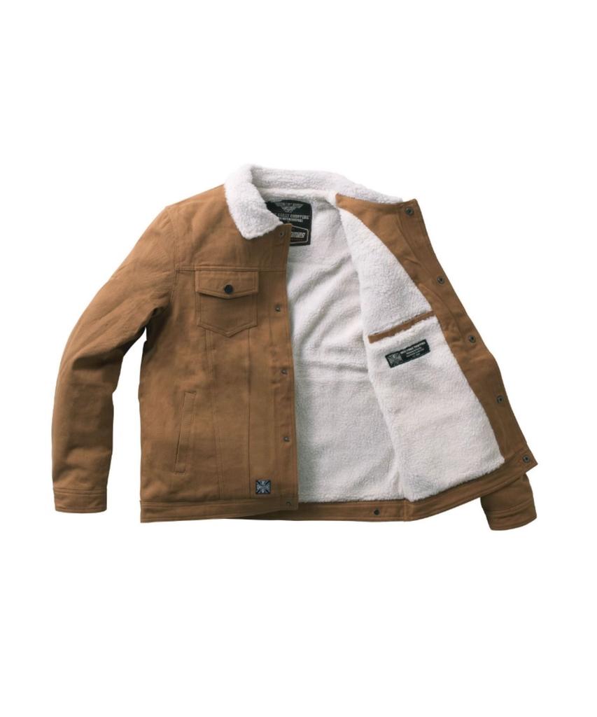 West Coast Choppers Wcc Sherpa Lined Canvas Jacket - Sand