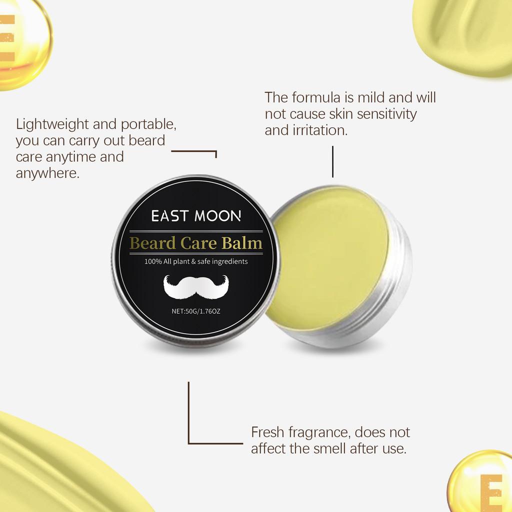 East Moon Men's Beard Care Cream Nourishing Deep Conditioning Rich Glossy Dark Formula