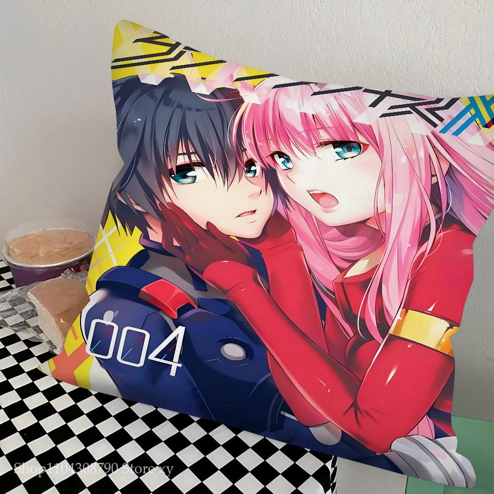 Anime Darling In The Franxx Pillow Case Square Pillow Bedroom Sofa Leisure Comfort Cushion Car Living Room Home Decoration