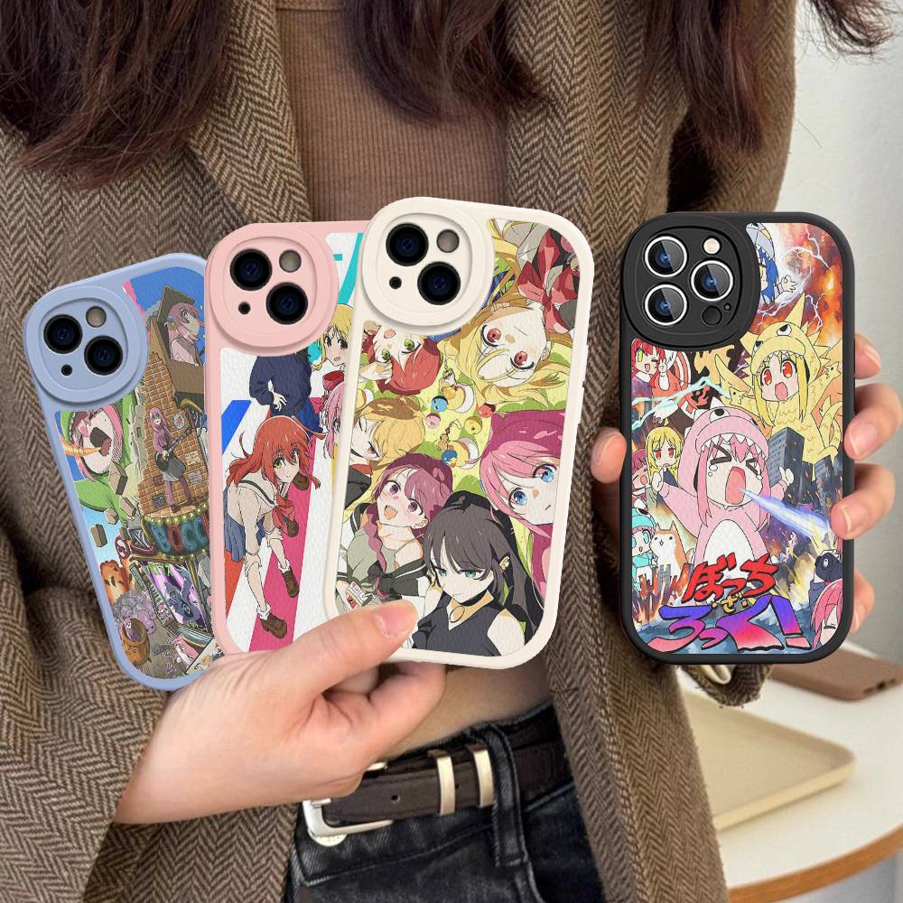Singer B-Bocchi The Rock Leather Phone Case For IPhone 16 14 15 Pro Plus 13 12 11 Pro Max Silicone Cover