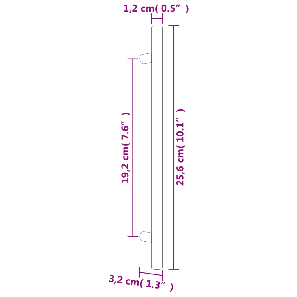 Furniture Handles 10 Pcs Black 192 Mm Stainless Steel