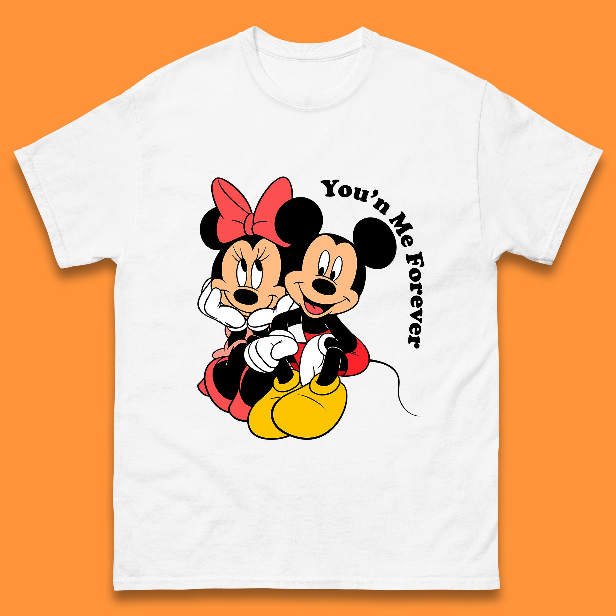 You n Me Forever Disney Mickey Minnie Mouse Disneyland Cartoon Characters Disney World Walt Disney Mens Tee Top 3XL