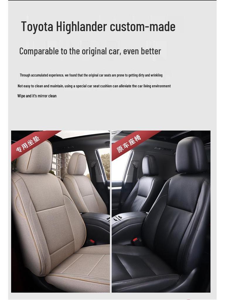 Toyota Highlander Seat Cover: Universal Linen Cushion for 5-7 Seats, All-Season Use