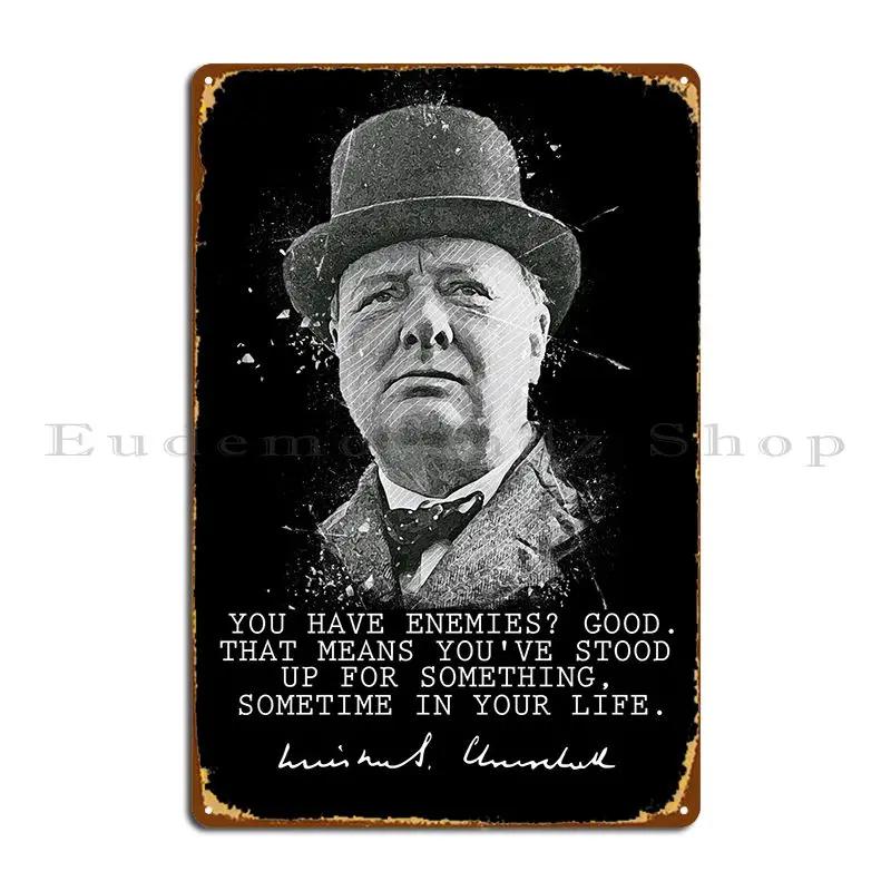 Winston Churchill Metal Plaque Poster Garage Club Pub Cave Printed Wall Decor Tin Sign Poster 20x30cm(7.8x11.8inch)