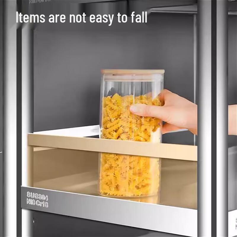 Adjustable 3-Tier Stainless Steel Kitchen Storage Shelf