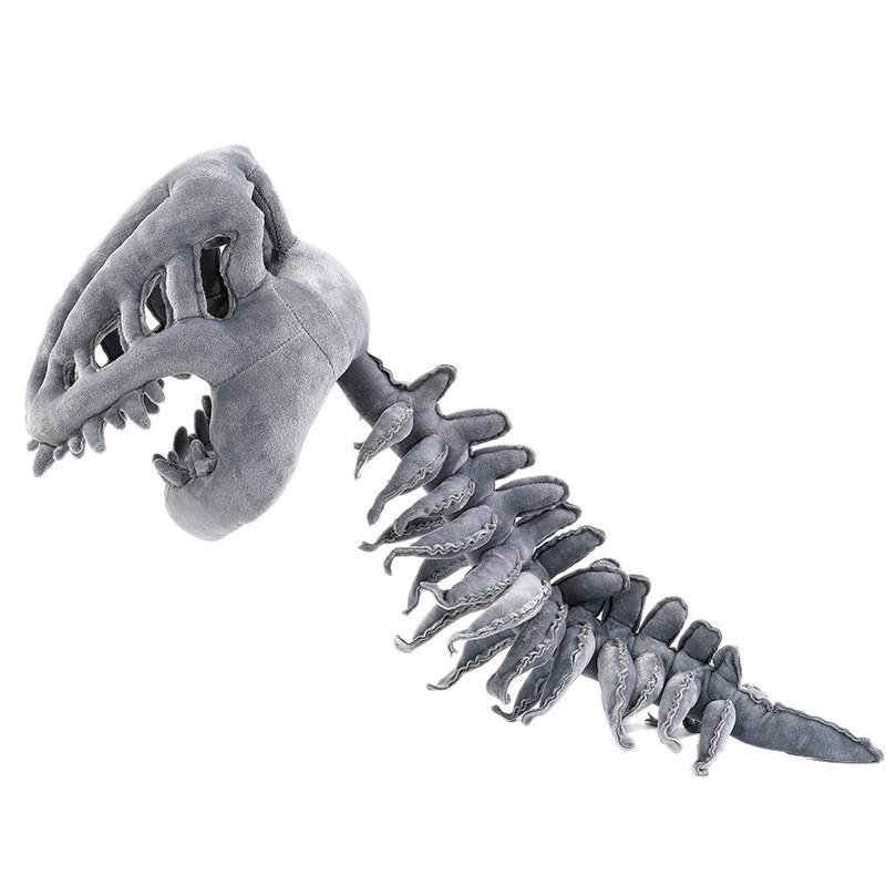 Dinosaur Skeleton Head Hood Plush Costume with Bone Frame for Kids Adults, Cute Dinosaur Skeleton Suit Cosplay Toy Gift 90/120cm