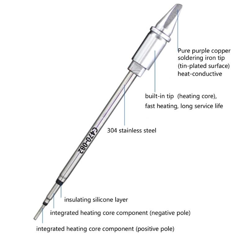 Premium Copper Soldering Iron Tip Rapid Heat Transfer Build In Durability Cores For Long Lastingly Welding Applications