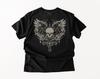 Unisexs Gothic Skull  Wings Graphic TShirt  Crowned Skeleton with Dripping Cross  Dark Streetwear  Oversized Tee
