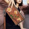 Vintage Design Flowers Embossed Long Wallets for Women Zipper Phone Bags Fashion Card Holder Handbags Purse