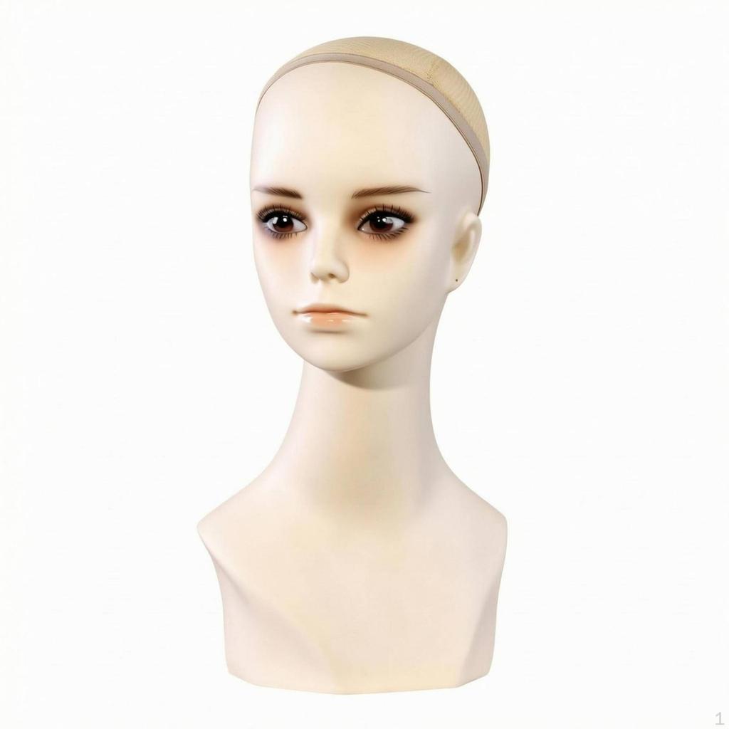 Mannequin Head with Shoulders PVC Hairpiece Display Smooth Surface