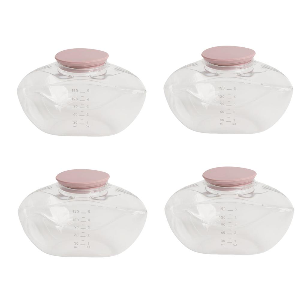 4 ks Sběrná nádobka na mateřské mléko pro nositelnou odsávačku mateřského mléka Momcozy M9, Sběrná nádobka na mléko, Příslušenství pro kojení, 150 ml