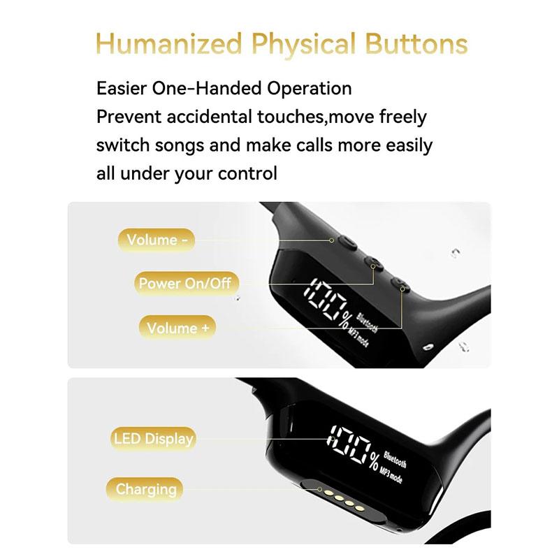 Casque à conduction osseuse Bluetooth 5.4, sans fil, étanche IPX8, pour la natation et le sport, compatible lecteur MP3 avec 32 Go de RAM