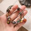 Retro håndlaget vevd armbånd, tibetansk etnisk stil Tianzhu-armbånd, nisjedesign for kvinners tilbehør